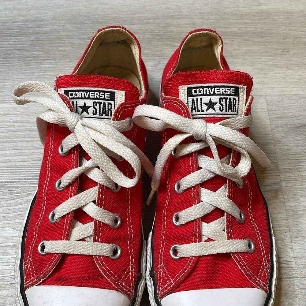 Youth Red Converse All Star Unisex Sneakers Size 3
